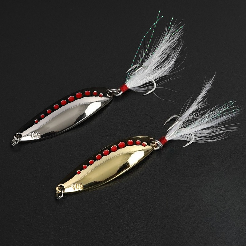 Fishing Hook Treble - 1 pz 5g-20gMetal Spinner Cucchiaio Piuma