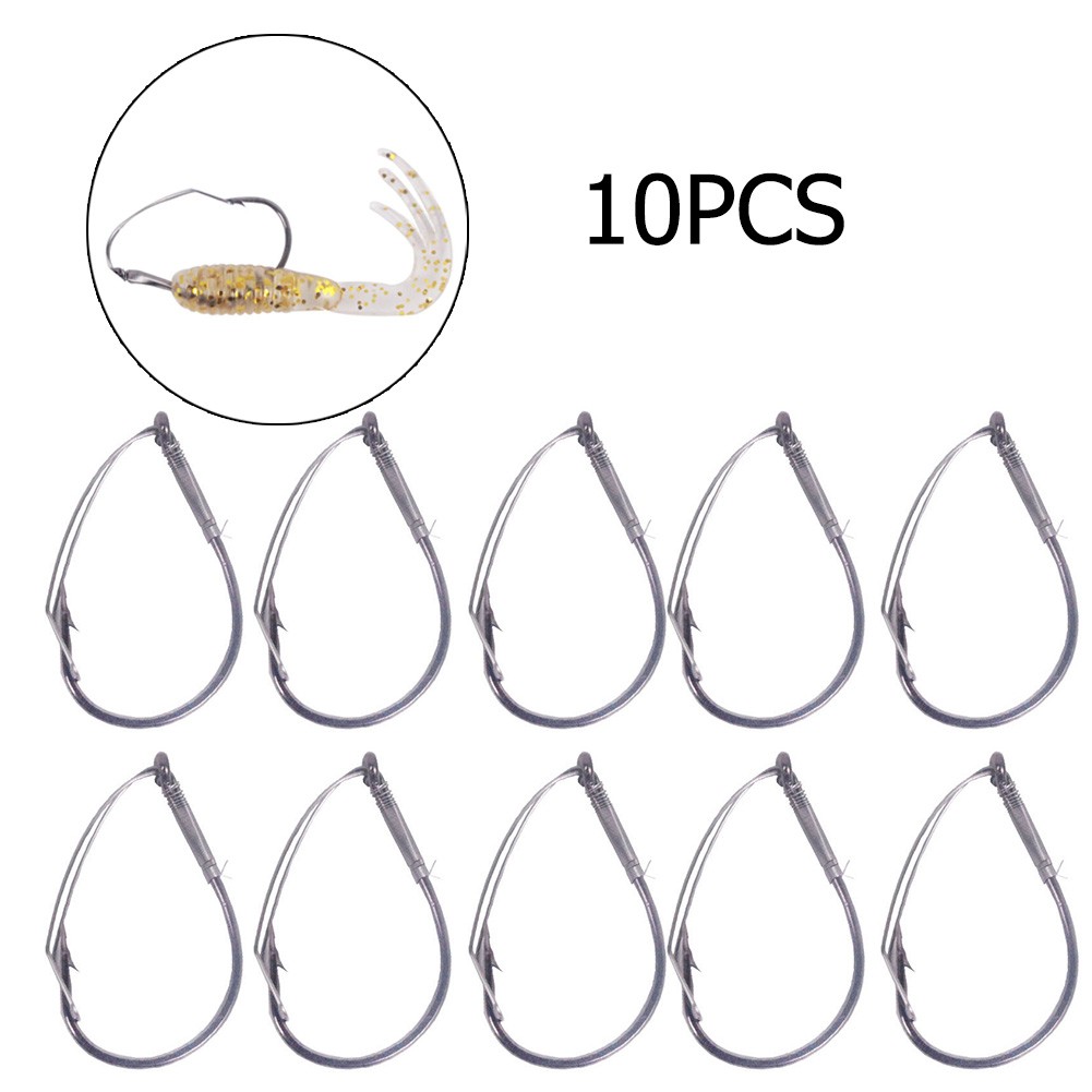 Fishing Hook Weedless - 10 Pz/scatola In Acciaio Ad Alto