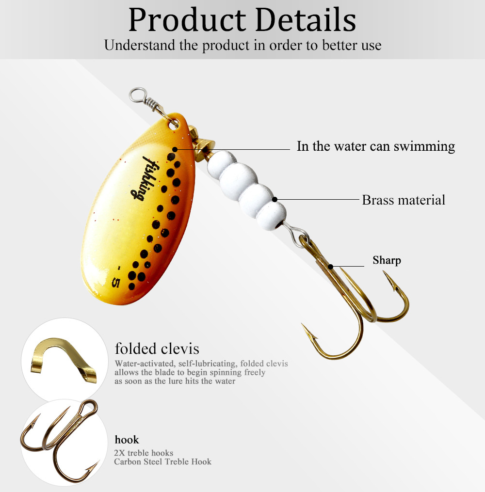 1 pz Spinner Bait 3.9/4.6/7.4/ - Fishing Hook Treble recensione e prezzo