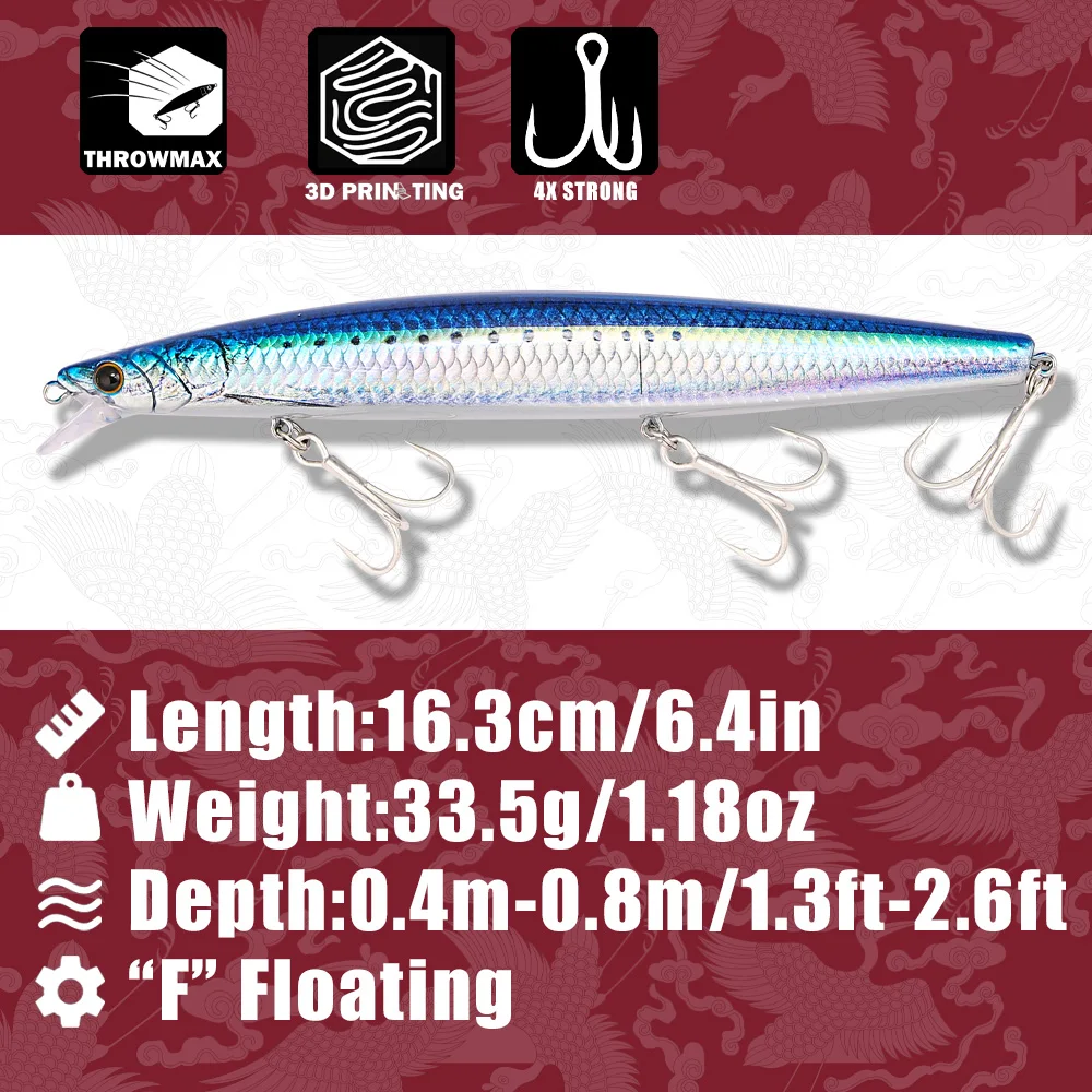 B&U 163mm/33.5g Esca galleggia - Fishing Hook Treble recensione e prezzo